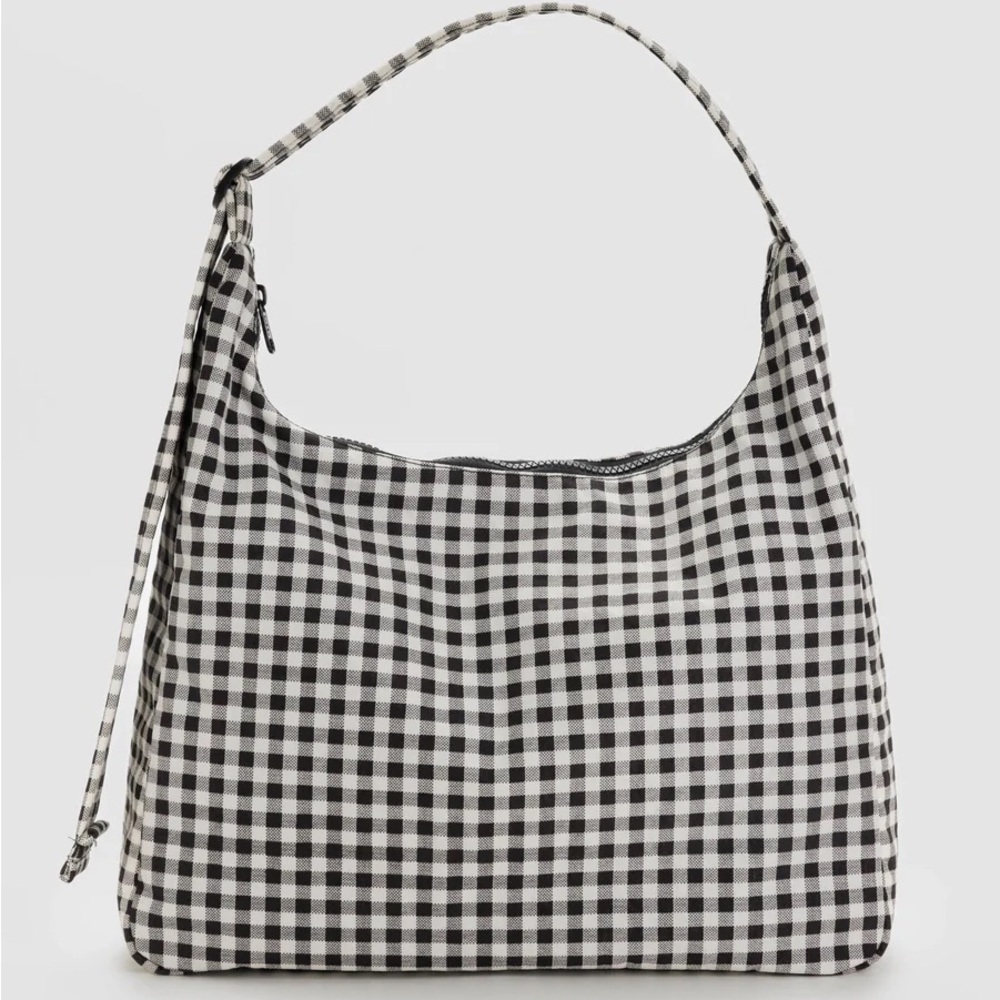 BAGGU Gingham Nylon Shoulder Bag